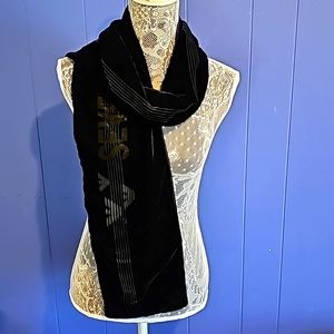 Emporio Armani black velvet scarve